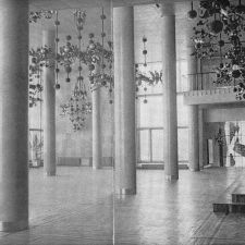 Decorative compositions with light. Lobby of the Palace of Culture of the 50th Anniversary of the October Revolution Steel Rolling Mill of Orel.