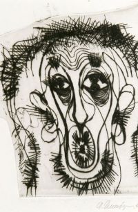 THE SCREAM. Etching on paper, 26х22 сm, 1969. From the Shoshensky collection.