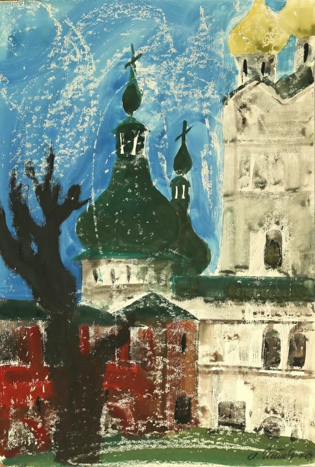 ROSTOV THE GREAT. KREMLIN. Gouache and paraffin on paper, 72х52 сm, 1969.