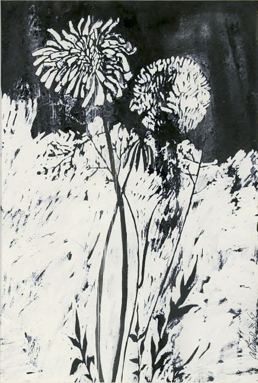 BLOWBALLS.  Gouache and ink on paper, 35х23 cm, 1962.