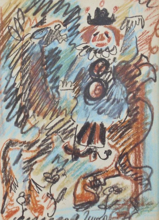CLOWN ON HORSEBACK. Pastel on paper, 42.5х32 cm, 1976. From the Karpeisky collection.