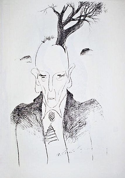 REFLECTIONS. Pen and ink on paper, 21х12 cm, 1969. From the Gitberg collection.