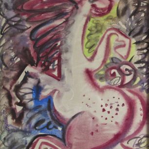 PFERD. Papier, Aquarell. 41х31 сm. 1970 J.  Aus der Sammlung von Ryshin.