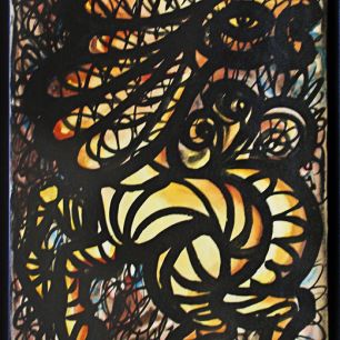 YELLOW HORSE.  Felt-tip pen and watercolour on paper, 35х23 cm, 1978.  From the Karpeisky collection.