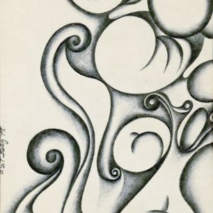 FLOWERS AND LEAVES. Pencil on paper, 40х26 cm, 1980.