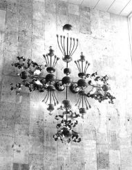 Decorative light fixture. Palace of Culture of the 50th Anniversary of the October Revolution Steel Rolling Mill of Orel.