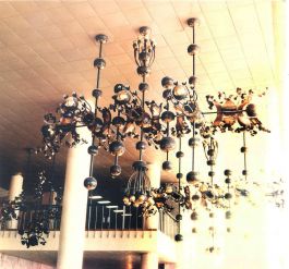 Decorative light fixtures. Palace of Culture of the 50th Anniversary of the October Revolution Steel Rolling Mill of Orel.